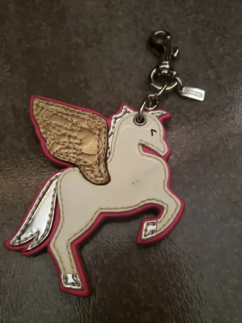 Coach Pegasus Unicorn Key Fob Chain Keychain Bag Charm RARE
