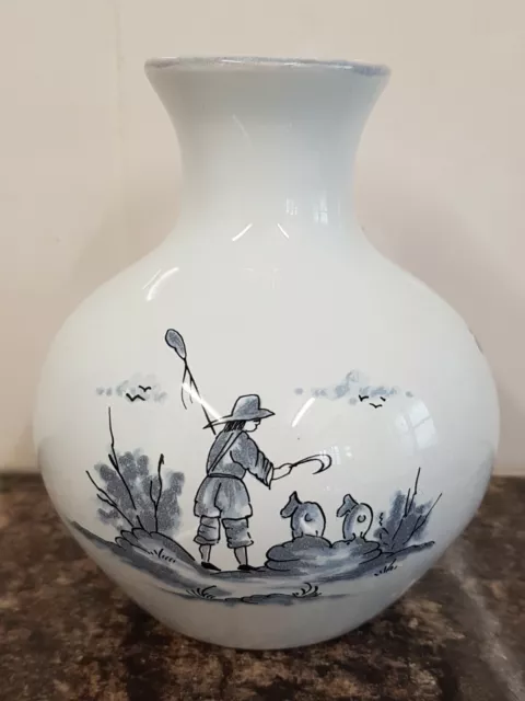 Vintage French Studio Pottery White Baluster Vase Poterie à la Chapelle des Pots