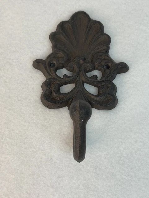 Cast Iron Antique Style Victorian Coat Hooks Hat Hook Rack Towel Clam Shell
