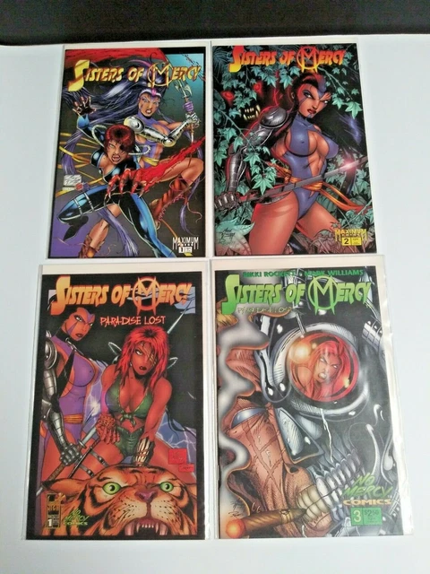 Sisters of Mercy Issues #1b #2 #1 #3 Comic Lot No Mercy Comics 1995 NM (4 Books)