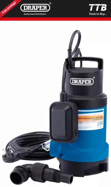Draper Submersible Dirty Water Pump with Float Switch, 166L/Min, 550W 61621