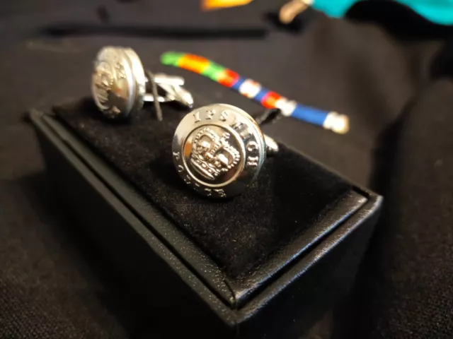 Historic Ipswich Police Tunic Button Cufflinks. Handmade.