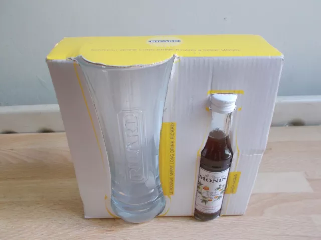 Coffret verre long drink RICARD et Sirop MONIN ( fruit de la passion )