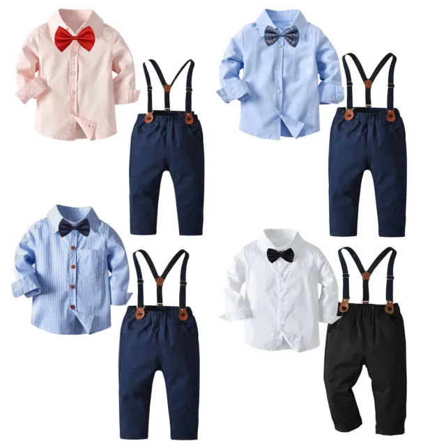 Bambini Gentleman Outfits manica lunga + pantaloni abito matrimonio festa abbigliamento set