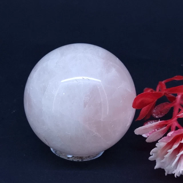 Natural Loose Gemstone Certified 46.23 mm Round Rose Quartz Healing Sphere f323