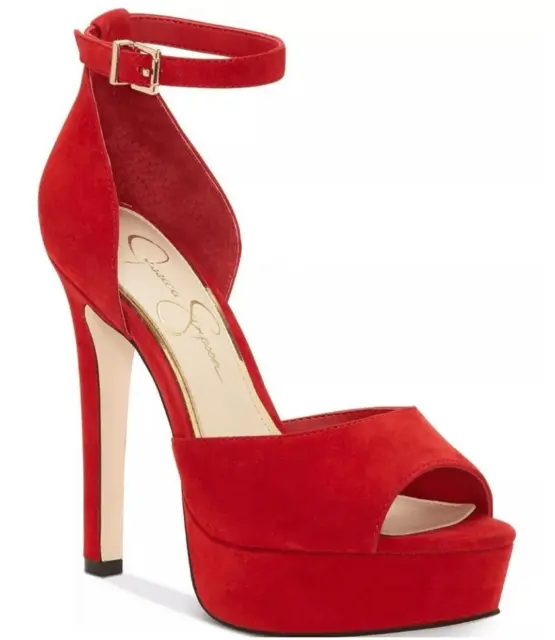 NWT Jessica Simpson Beeya Two-Piece Platform Sandals red muse size 6 medium