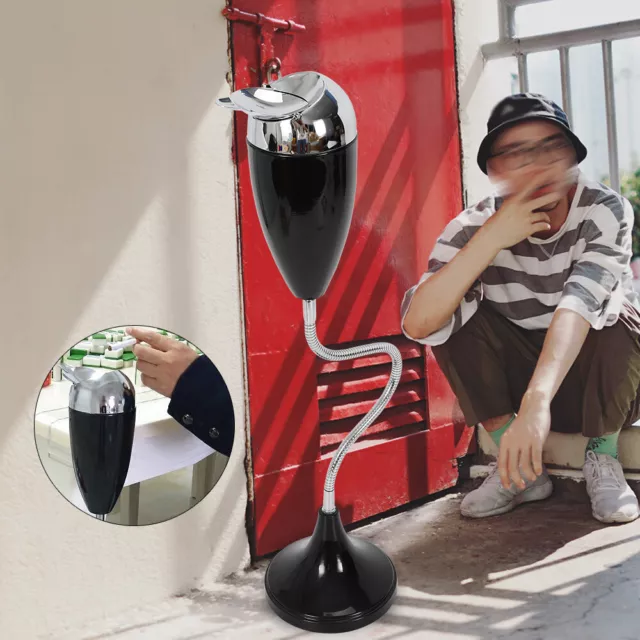 Outdoor Adjustable Standing Ashtray Floor Stand Smoking Cigar w/ Lid Home Office