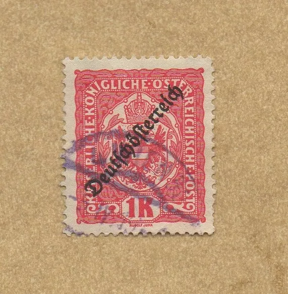 Briefmarke: Rep. Deutsch-Österreich,1918 1Kr. Mi.242,gestemp.Zustand siehe Scan