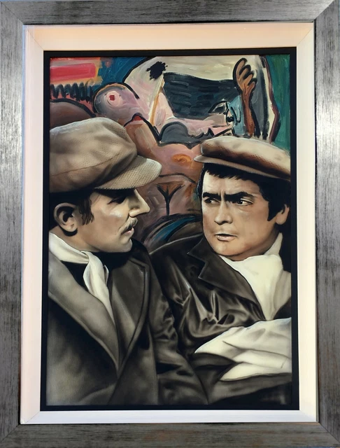 Paul Karslake Raro Original Pintura Al Óleo Dudley Moore & Peter Cocinar