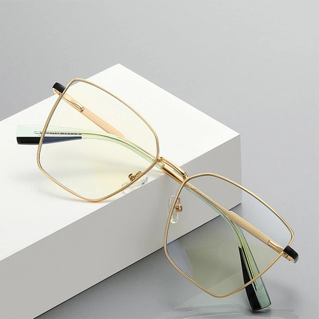 Women Metal Oversize Eyeglasses Frame Anti-Blue Light Candy Colors Frames C