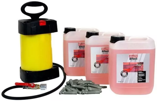 OELLERS Diffusil | Horizontalsperre Set 3x5 Liter + Injektionspumpe + Packer