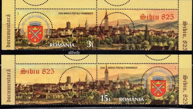 ROMANIA 2016 Fortress, Architecture, Hermanstadt, Sibiu, Nagyszeben, Labels, MNH