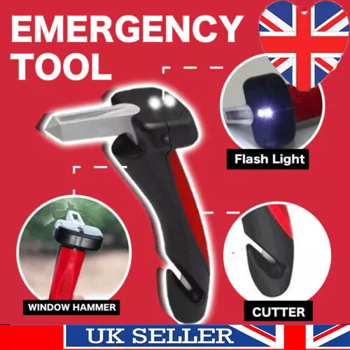 UK Car Door Handle Disability Elderly Standing Aid Cane Glass Breaker Flashligh