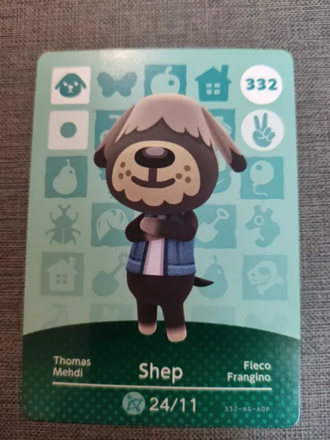 SHEP #332 ANIMAL Crossing Amiibo Card Official Nintendo New Horizon Series  4 EUR 11,35 - PicClick FR