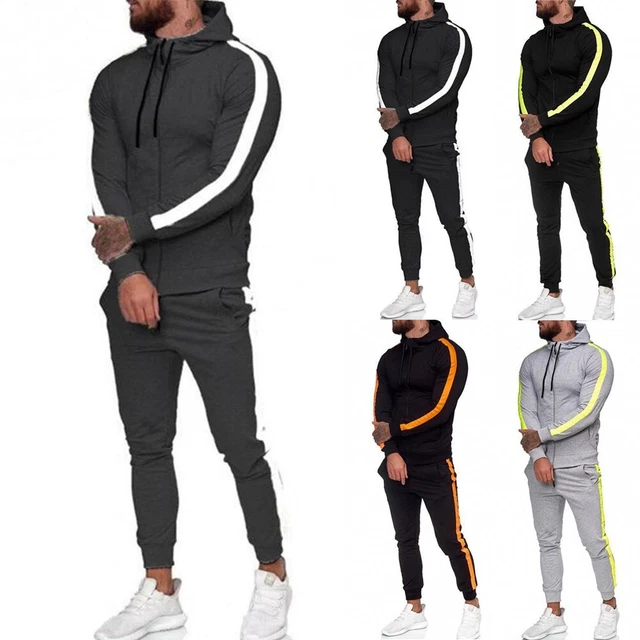 Felpe con cappuccio da uomo con cappuccio taglie forti streatwear set 2 pezzi