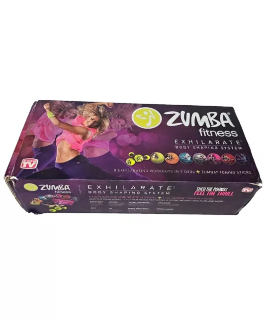 Zumba Fitness Exhilarate Body Shaping System Toning Sticks 7 DVD | Home Gym