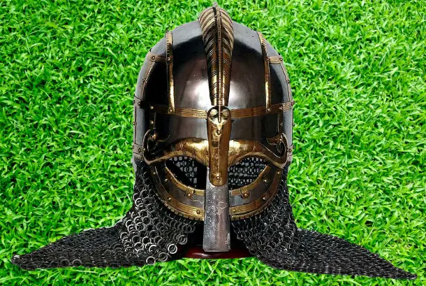 Medieval Steel Stylish Viking Vendel Helmet with Chainmail Hand Forged SCA/Larp
