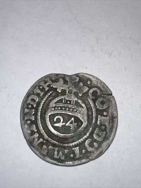 Rare Antique 1/24 Thaler 1600’s European  Medieval Silver Coin