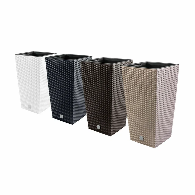 Vaso per piante Rato Square in plastica 50x26x26 cm fango