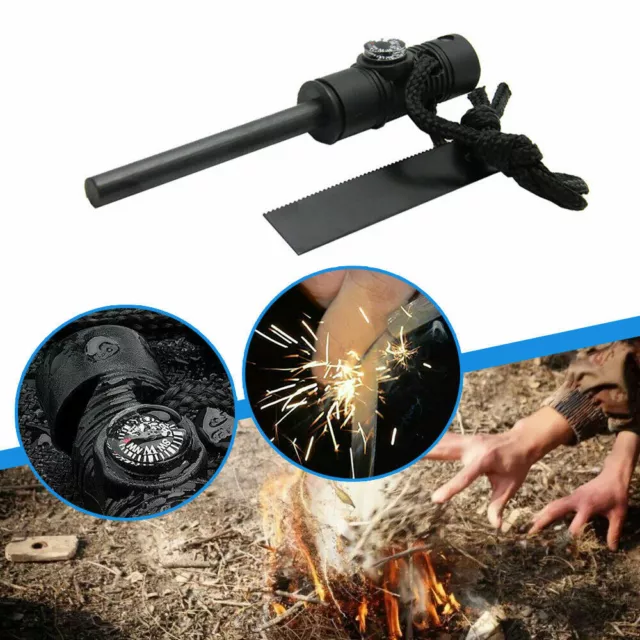 Fire Starter Camping Flint Steel Striker Ferro Rod Firesteel Waterproof Lighter