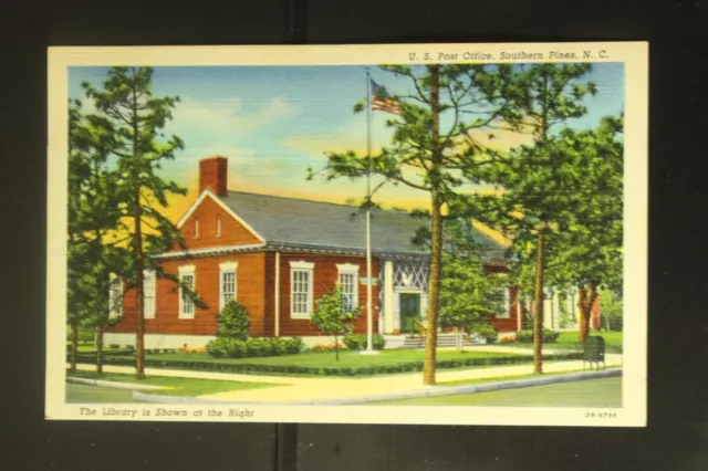 US Post Office Southern Pines NC Postcard