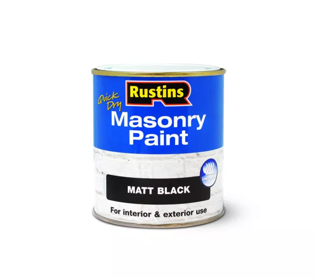 Rustins Quick Dry Masonry Paint Matt Finish All 4 Colours, 250ml & 500ml