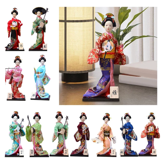 Poupées Geisha Ethniques Japonaises Figurine Miniature Statues Traditionnelles Asiatiques Orientales pour Bureau Hôtel