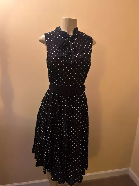 NWT Torrid Black & White Polka Dot Neck Tie Belted Fit & Flare Dress - Size 20