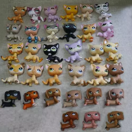 5pcs/lot Random Littlest Pet Shop  Cat  Dachshund Dog  Animal Figures New No Box