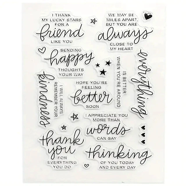 Friends Sentiment Words Silicon Transparent Stamp Seal Card Making UK stocked