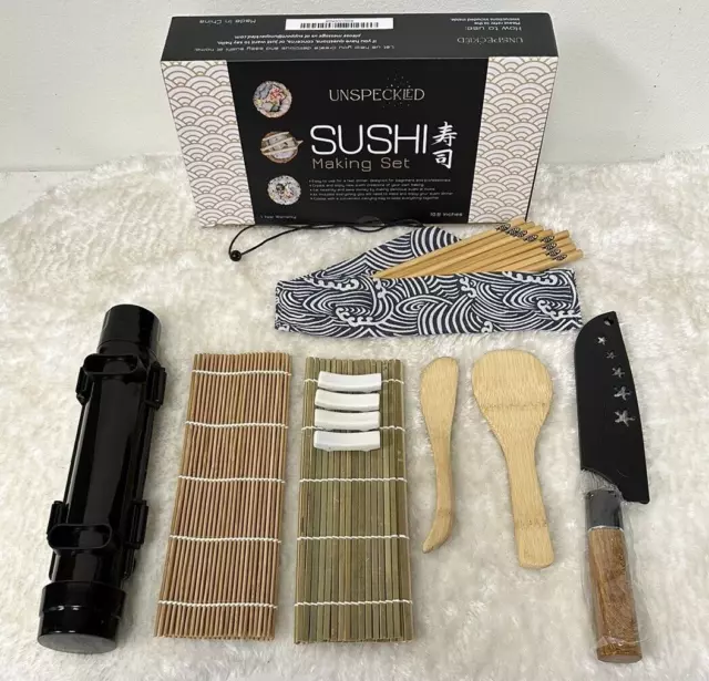 16 piezas Kit de fabricación de sushi todo en uno Fabricante de bazucas de sushi con tapetes Bambú Cho...