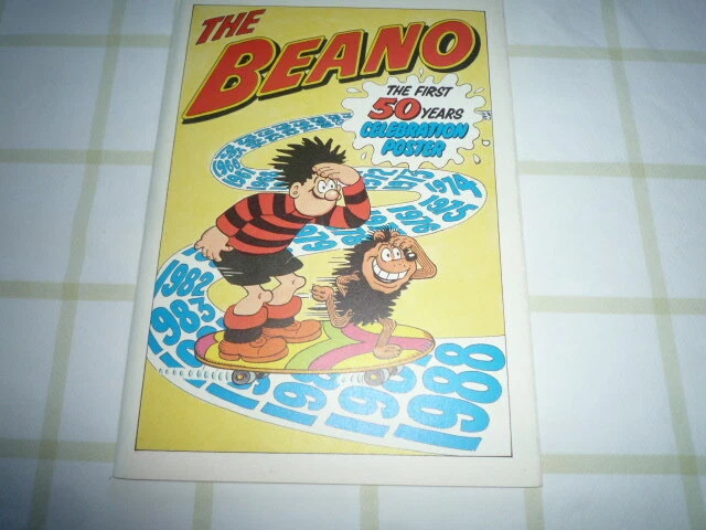 VINTAGE BEANO 50 Years Celebration Poster 1988 £9.99 - PicClick UK