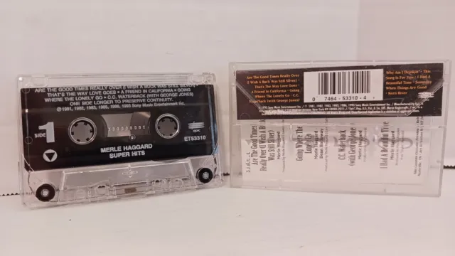 VINTAGE MERLE HAGGARD Superhits Cassette Tape with Case & Artwork $4.99 ...