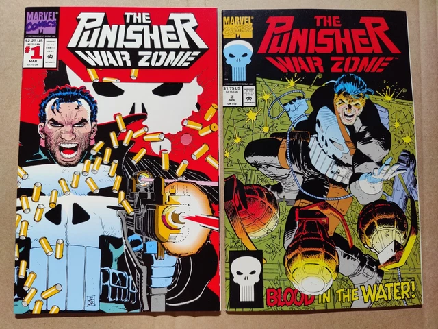 The Punisher: War Zone 1 NM+ 2 VF 1992 Marvel Comics Lot Of 2