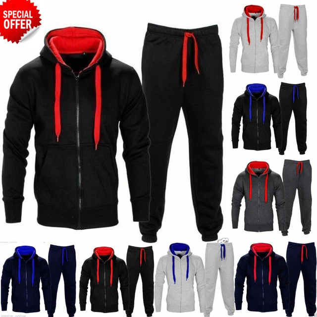 Kids Tracksuit Set Fleece Hoodie Top & Bottoms Jogging Joggers Boys Girls Size