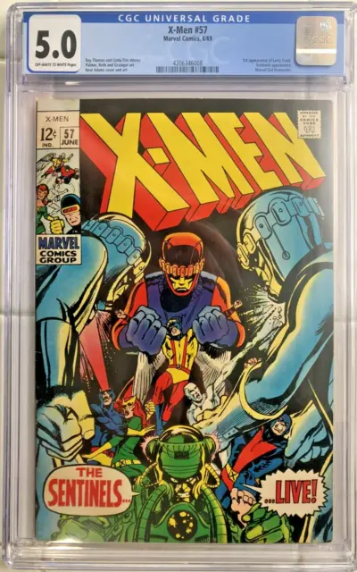X-Men #57 CGC 5.0 (Marvel 6/69) 1st appearance of Larry Trask; Sentinels app.
