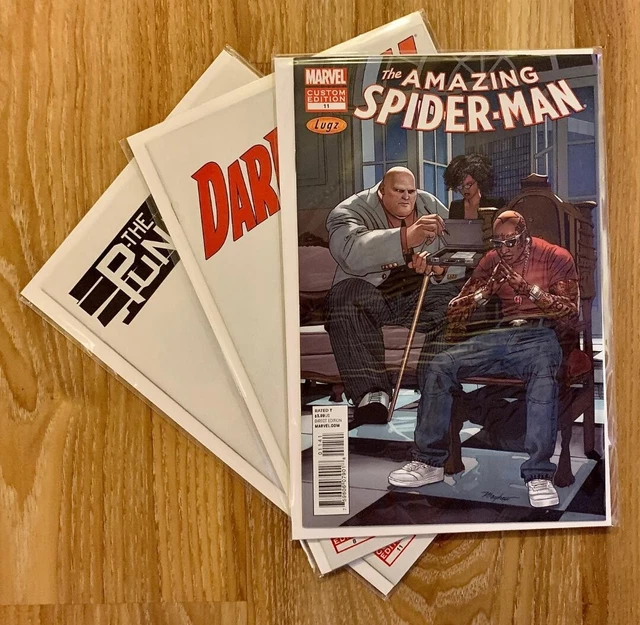 Lot (3) CUSTOM EDITION MARVEL COMICS VARIANTS Punisher, Daredevil, Spider-Man