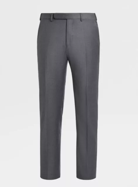 Ermenegildo Zegna Luxurious TROFEO Wool Flat Front Trouser In Grey Size 38 $870