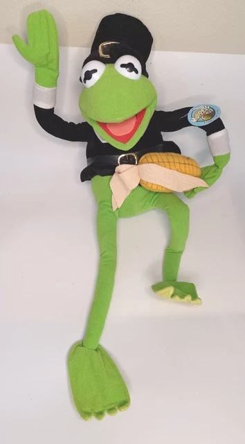 Jim Henson's Muppets Pilgrim Kermit The Frog Plush With Posable 19"