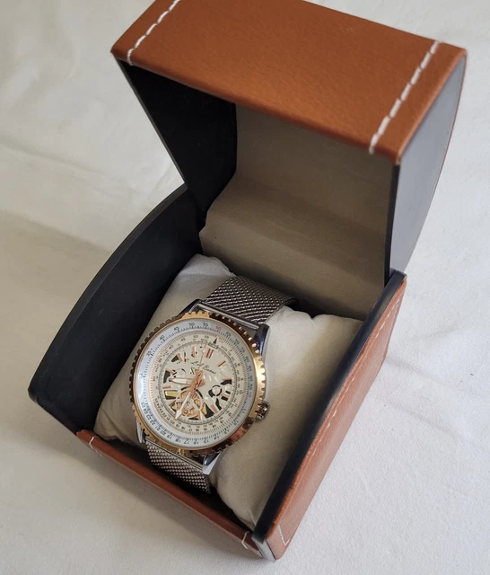 LA BANUS MEN S Skeleton Watch With Stainless Steel Mesh Strap W 106 99.00 PicClick UK