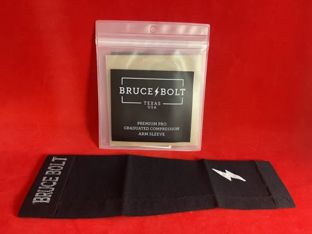 1x Bruce Bolt- BLACK- Baseball Medical Grade Arm Sleeve- Size: Kids  (Youth)