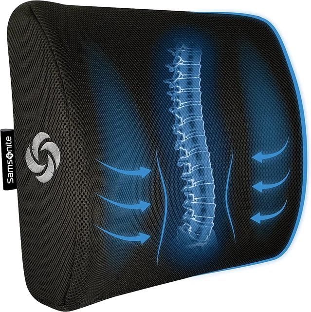 Lumbar Support Pillow for Office Chair and Car Seat, [HIGH DENSITY] Memory Foam