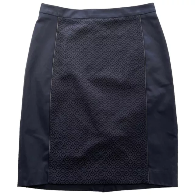 Club Monaco Textured Panel Skirt Navy Blue Size 6