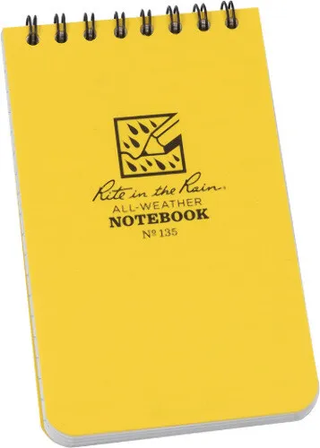 Rite in the Rain Knife New Top Spiral Yellow Notebook 3x5 135