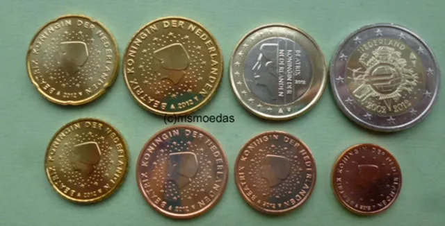 Niederlande Euro KMS 8 Euromünzen 2012 mit 1 Cent bis 2 Euro Gedenkmünze Bargeld