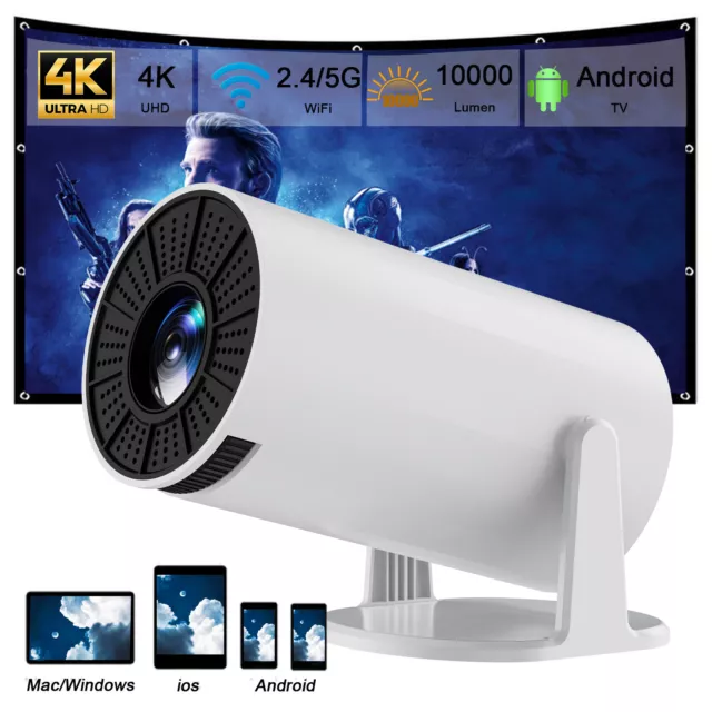 UHD Projector Android 4K LED 5G WiFi Bluetooth Beamer Home Theater Cinema HDMI