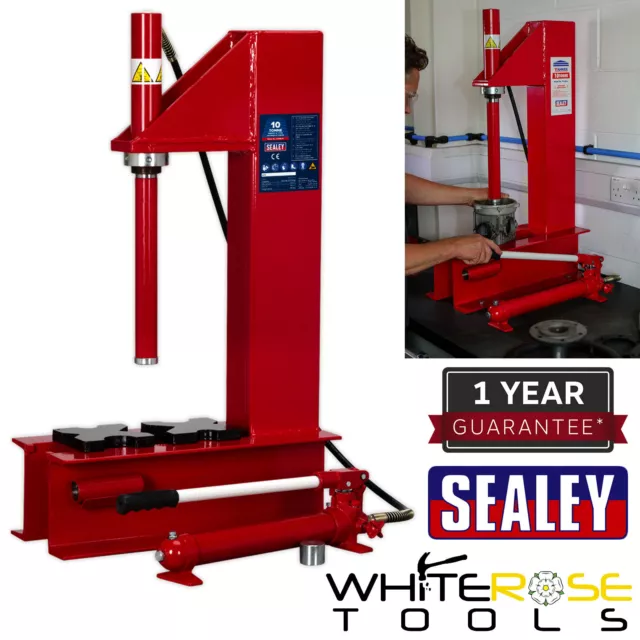 Sealey Hydraulic Press 10 Tonne Bench 'C' Type Detachable Ram & Pump Workshop