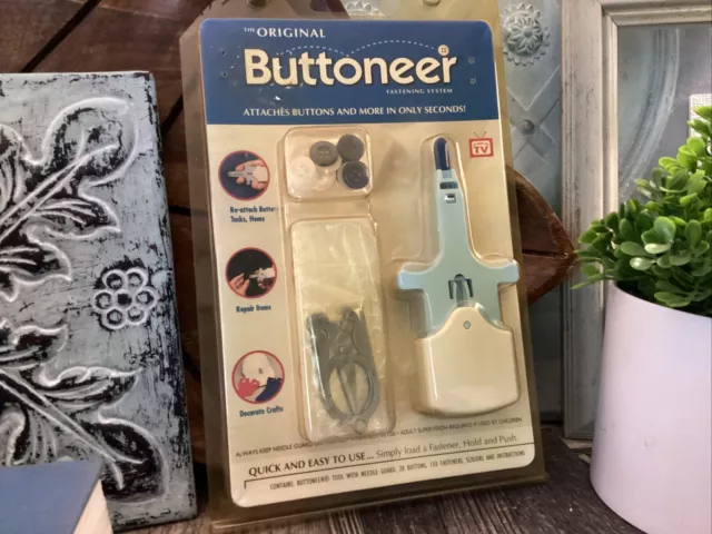 Vintage Dennison BUTTONEER. the 5 second button attacher. Mint Condition.  SOLD at Ruby Lane