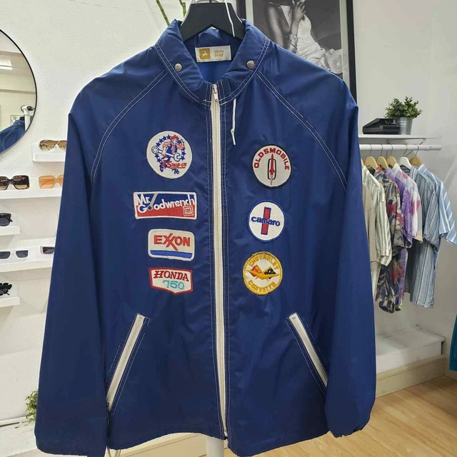 Vintage Rare 1976 White Stag Men's NHRA Racing Patches Red Track Jacket sz L