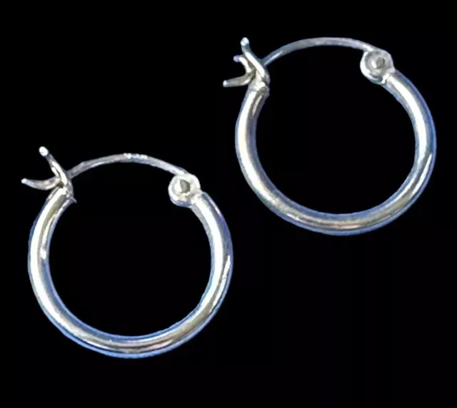 Vintage STERLING Silver 925 SMALL Hoop Earrings Pierced Hoops